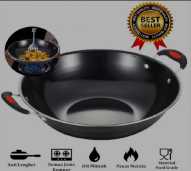 WAJAN ENAMEL PANCI HITAM KUPING GAGANG PANJANG WAJAN ANTI LENGKET ANTI GORES 34 CM